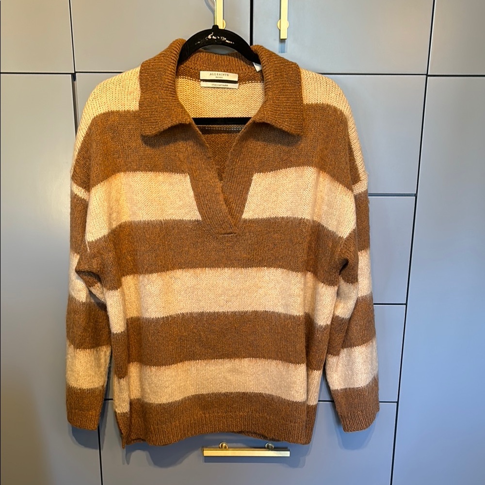 Fuzzy and very cozy All Saints sweater, size small, but oversized.